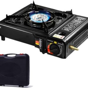 Fornello a Gas da Campeggio a Doppio attacco Cartucce di gas Butano o Bombola di gas GPL con Valigetta