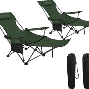 WOLTU Set di 2 Sedia da Campeggio Portatile Reclinabile