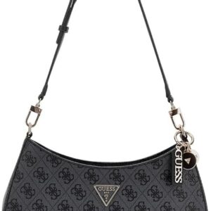 GUESS Noelle II Top Zipper Shoulder Bag Coal Logo